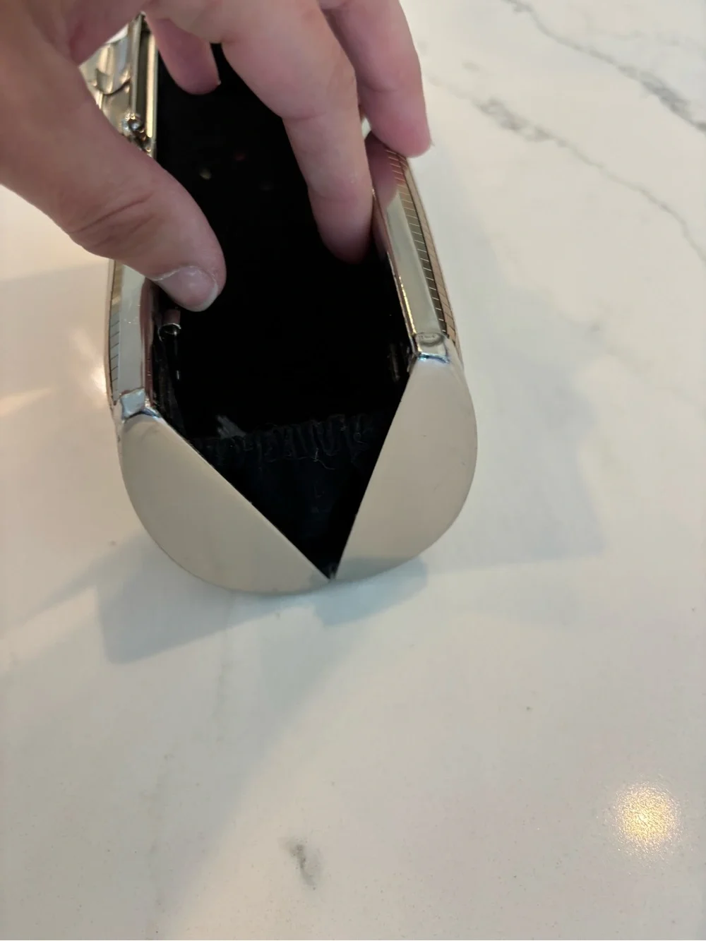 BCBGMaxAzria Metallic Bronze Mosaic Tube Clutch